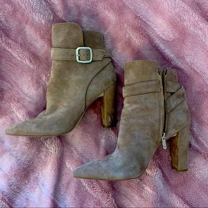 Sam Edelman Tan Chunky Heel Ankle Boot